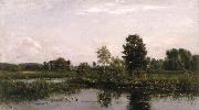 Charles-Francois Daubigny A Bend in the River Oise Spain oil painting artist